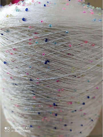 Pearl yarn white/multi